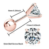 New Sparkling 1CT 6.5mm Moissanite Diamonds Screw Back Earrings for Women/Men - Sterling Silver Fine Jewellery - The Jewellery Supermarket