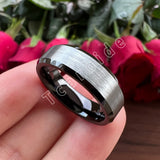 Multicolours Beveled Brushed 6m/8mm Classic Tungsten Wedding Rings for Men Women