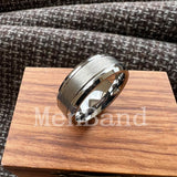 Bevel Edges Satin Finish 8mm Black Tungsten Wedding Rings For Men Women