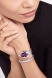 Snake Shape Design Steel Stainless Diamond Bracelet Ladies Quartz Wristwatch