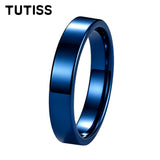 Classic Flat Top High Polished 4mm Multicolour Tungsten Carbide Wedding Rings