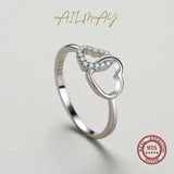 Sweet Heart to Heart AAAA Lab Created Diamond 925 Silver Ring Fine Jewellery