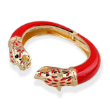 New Unique Design Luxury Enameled Colorful Wolf Bangle Statement Cuff Bracelet - Fashion Jewellery for Women - The Jewellery Supermarket