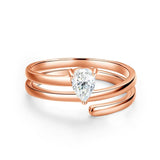 Fabulous 0.5CT VVS1 D Colour Moissanite Diamond Solitaire 18KGP Silver Ring
