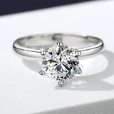 Six Claws Solitaire 0.5/1/2/3/5ct D Colour Moissanite Diamonds Engagement Rings S925 Sterling Silver Fine Jewellery