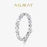 Charm Romantic Heart Design AAAA Lab Created Diamonds 925 Silver Rings