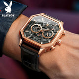 Luxury Classic Quartz Man Watch with High Quality Leather Strap Waterproof Business Wristwatch