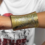 Vintage Elegant Open Ajustable Carved Cuff Bracelets Bangles for Women - Metal Wide Bracelets Indian Style Jewellery Gift