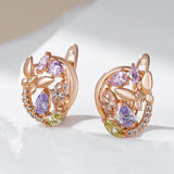 14 Karat Gold Filled Fashion Colourful AAA Zircon Crystals Butterfly Earrings for Women