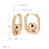 14 Karat Gold Filled Glossy AAA Zircon Diamonds Vintage Drop Ball Dangle Earrings