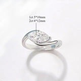 New Design Solitaire 1-2CT Marquise VVS1 D Colour Moissanite Diamonds Silver Ring