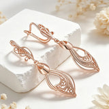 14K Gold Filled Unique Glossy Long Dangle Earrings Fashion High Quality Fine Jewellery