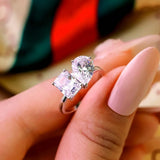 New Design 2-5 Carat Pear and Emerald Cut VVS1 D Colour Moissanite Diamonds Ring