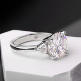 Amazing 3-Stone Round Cut 4.6CT Moissanite Diamond Rings - S925 Silver Wedding Engagement Jewellery With GRA
