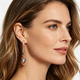 Deliacate 14K Filled Gold Grey AAA Zircon Crystals Dangle Luxury Earrings
