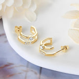 NEW Moissanite Diamonds Piercing Stud Earrings Silver Double Side Hoop Illusion Earrings for Women Fine Jewellery - The Jewellery Supermarket