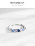 Sparkling Multicolour AAAA Lab Created Diamonds 925 Sterling Silver Ring