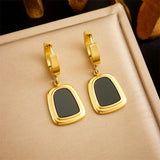 New 316L Stainless Steel Black White Geometric Necklace Bracelets Earrings For Women - New Trendy Jewellery Set - The Jewellery Supermarket
