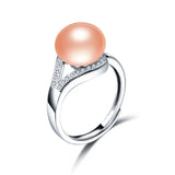 Luxury Multicolour Real Natural Freshwater Pearls AAA Zircon Diamonds Rings
