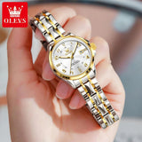 New Elegant Original Stainless Steel Waterproof Luminous Date Fashion Quartz Watches for Ladies