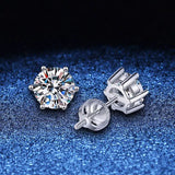 Premium 0.5-2ct Moissanite Diamonds Sterling Silver Stud Earrings for Men Women