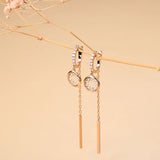14 Karat Gold Filled AAA Zircon Diamonds Trendy Fine Daily Long Tassel Dangle Earrings