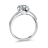 Round Brilliant Solitaire VVS1 1Ct Moissanite Diamond Wedding Rings For Women Sterling Silver Engagement Jewellery