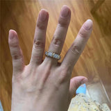 Awesome 3mm D Colour Moissanite Eternity Wedding Engagement Rings 18k White Gold Plated 925 Silver Rings For Women