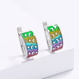 Fashion Handmade Enamel Moon Stars Colourful Drop Earrings