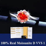 S925 Silver D VVS1 100% Real Moissanite Ring Adjustable Size Pass Diamond with GRA Certificate 18K Plating Rings
