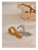 18K Gold Plated Stainless Steel Chain Tassel Adjustable High Quality Charm Stylish Ring