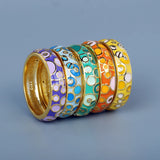 Selection of Bright Handmade Enamel 925 Silver Colorful Classic Rings