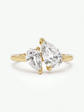Luxury VVS1 D Colour Moissanite Diamond Sparkling Pear Cut  Rings Fine Jewellery
