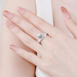 D Colour VVS1 1CT Moissanite Diamond Egagement Wedding Rings For Women S925 Sterling Silver GRA Certified Jewellery