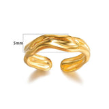 New in Stainless Steel Rings For Women Girls - Butterfly Heart Round 18K Gold Colour Minimalist Cute Oval Rings - The Jewellery Supermarket