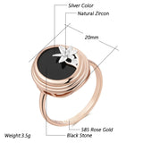 Selection of 14K Filled Gold Black, White AAA Zircon Crystals Cocktail Luxury Rings