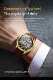 Luxury Brand New Fashion Original Skeleton Leather Strap Automatic Mechanical Wrist Watches for Men