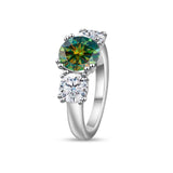 Elegant Multicolour 3CT+1*2CT D Colour Moissanite Diamonds Classic Rings Silver Fine Jewellery Women's Luxury Rings