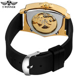 High Range Automatic Mechanical Watches Luminous Luxury Tourbillon Gold Rubber Strap Triangle Skeleton Wristwatches