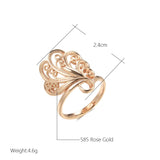 14 Karat Gold Filled Fashion Glossy Unique Pattern Ethnic Big Rings for Women