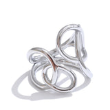 18K Gold Plated Trendy Stainless Steel Geometric Hollow Unusual Distinctive Polished Ring