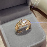 New Fashion Bold  High Quality Fine Jewellery 14K Filled Rose Gold Micro wax inlay AAA Zircon Diamonds Gold Ring