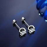 Classic Bird's Nest Moissanite Diamonds Stud 925 sterling silver plated Earrings