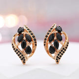 New Arrival Black AAA Zircon Crystals Full Paved Earrings For Women Luxury 14K Filled Rose Gold Daily Jewellery