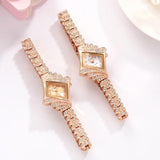New Luxury Brand Quality Crystals Bracelet Gemstone Dress Watches - Ladies Gold Plated Fashion Wristwatches - The Jewellery Supermarket