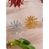 18K Gold Plated Stainless Steel Sun Flower Fashion Ring for Women  Daily Jewellery