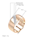 14 Karat Gold Filled Luxury AAA Zircon Diamonds Gold Silver Colour Mix Design Rings