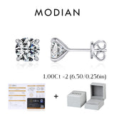 925 Sterling Silver Simple Round Ear Stud Sparkling D Colour Moissanite Stud Earrings