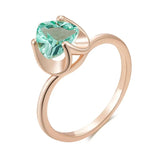 14 Karat Gold Filled Shiny Light Green Pink Red AAA Zircon Crystal Luxury Rings For Women