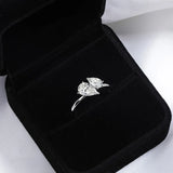 New Design Double Pear Cut VVS1 D Colour Moissanite Diamonds Silver Wedding Rings